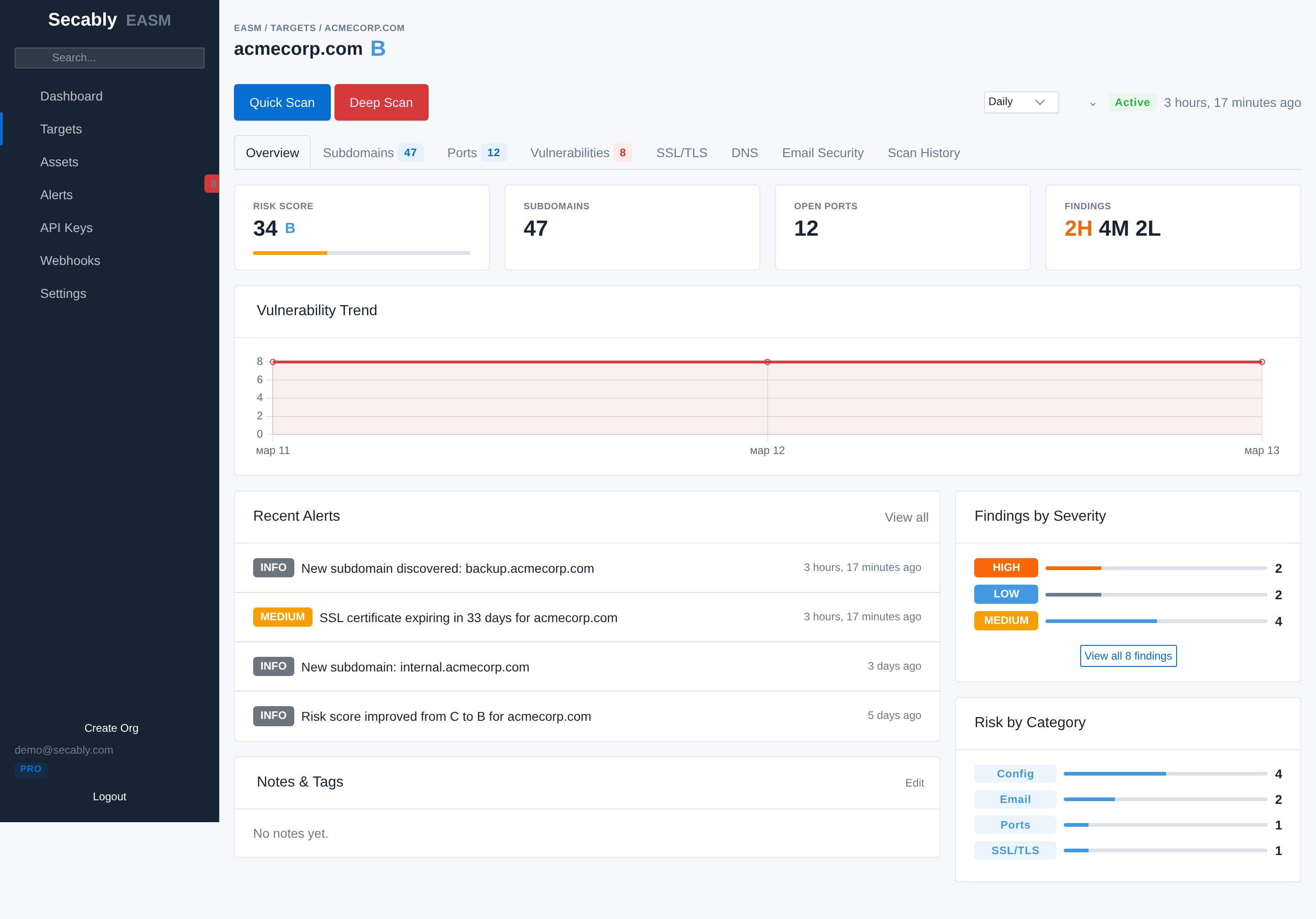 Target detail screenshot